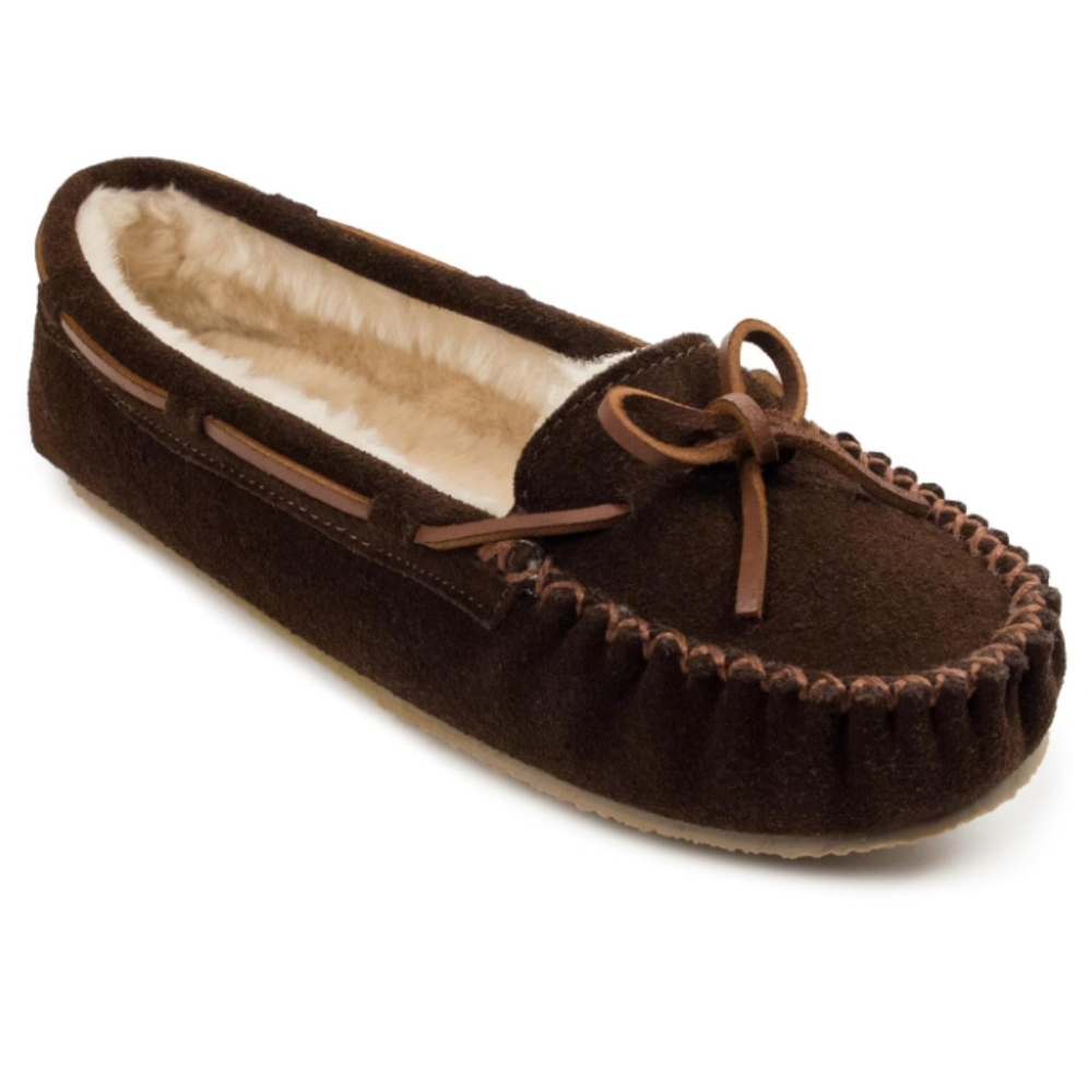 Minnetonka Women's Cozy Leather Cally Moccasin Slippers Sz 6